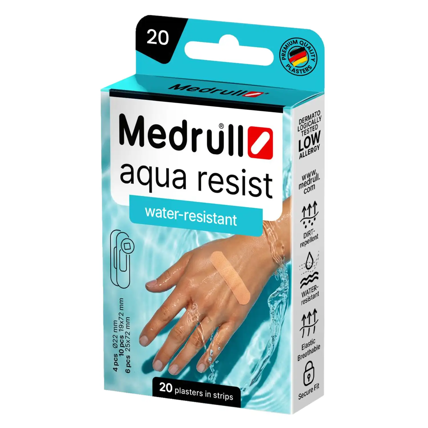 Plāksteri Medrull Aqua Resist 20 gab.