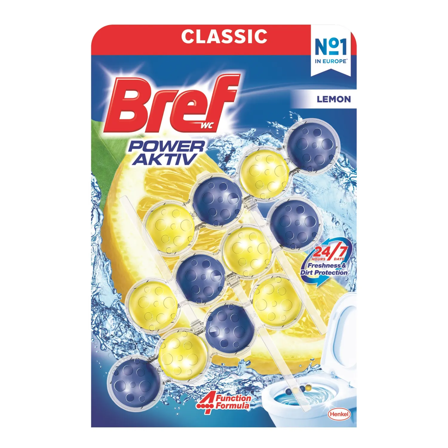 WC puhastus Bref aktiv lemon 3x50g