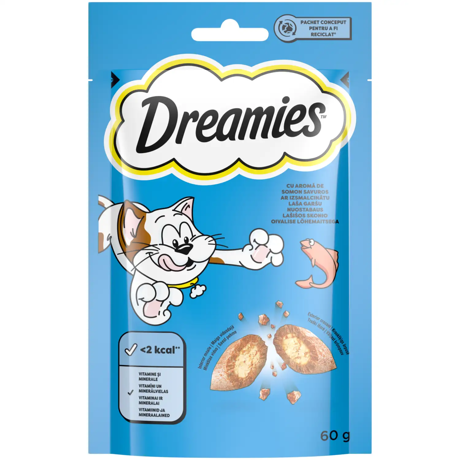 Kaķu kārums Dreamies ar lasi 60g