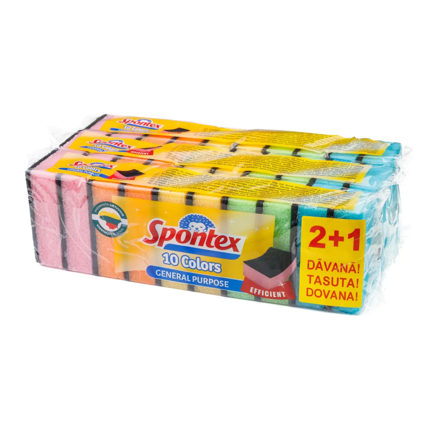 Šveitimo kempinėlės SPONTEX 2+1, 10 vnt. AW26