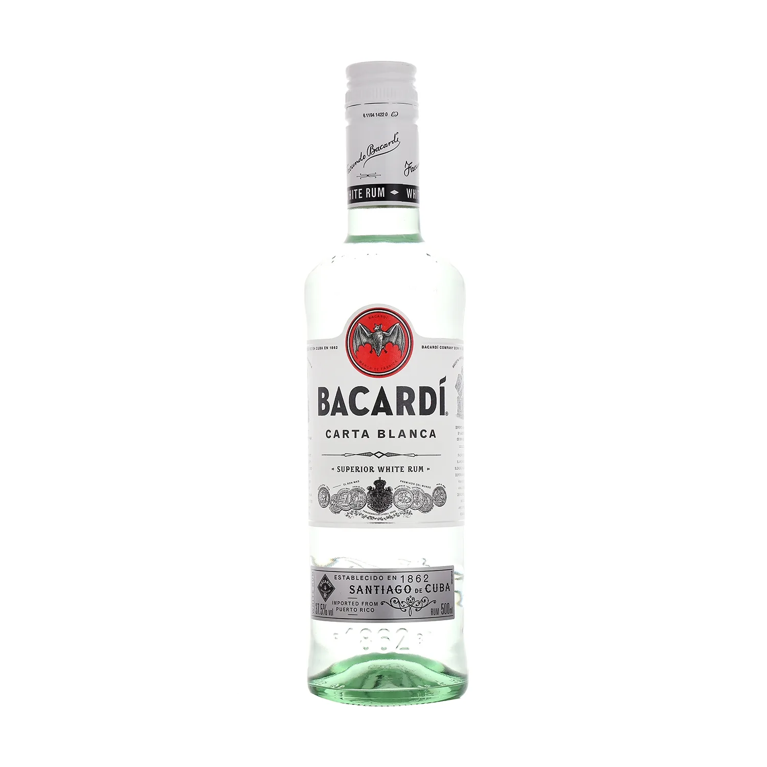 Rumm Bacardi Carta Blanca 37,5% 0,5L