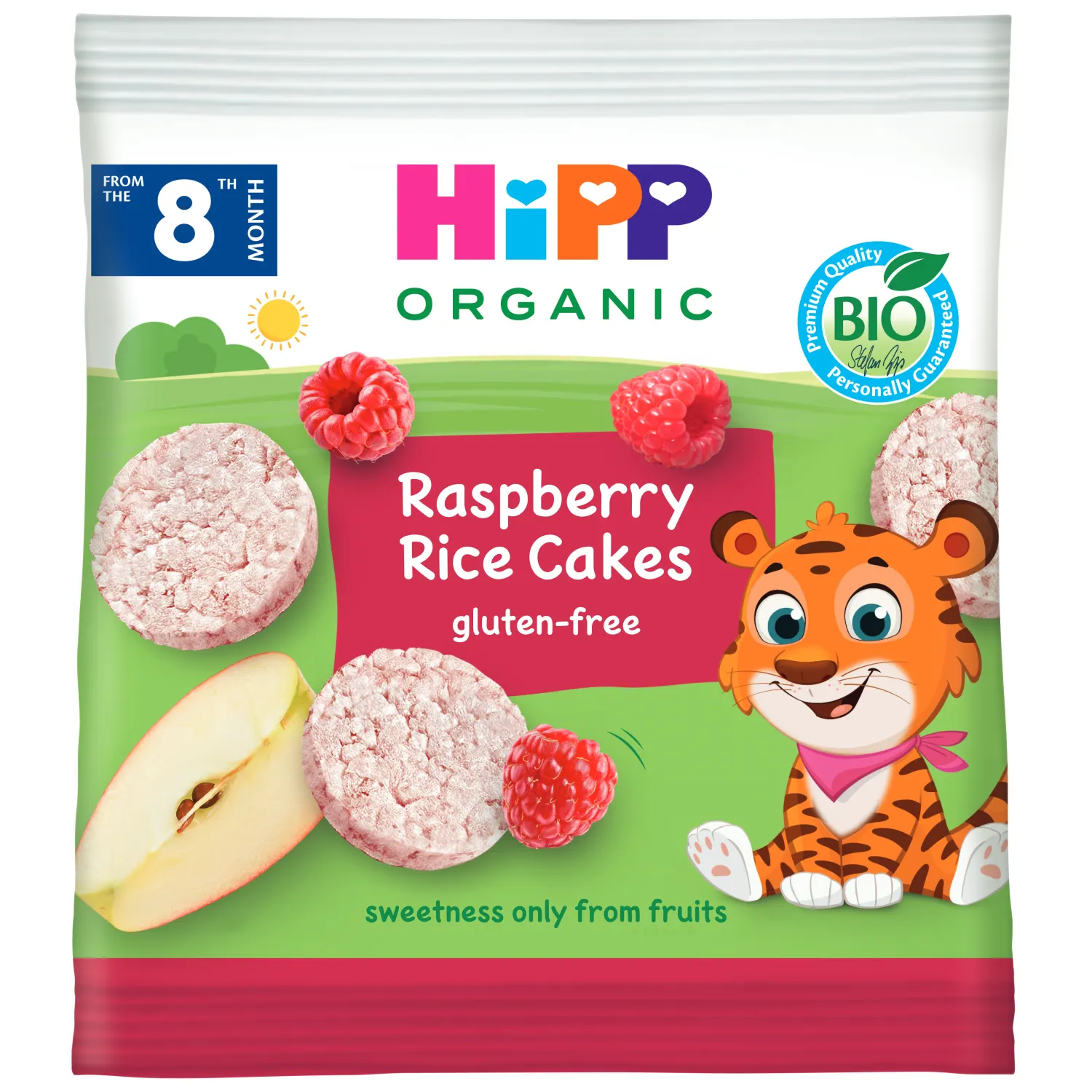 Rīsu krekeri ar aveņu garšu HippBIO 30g
