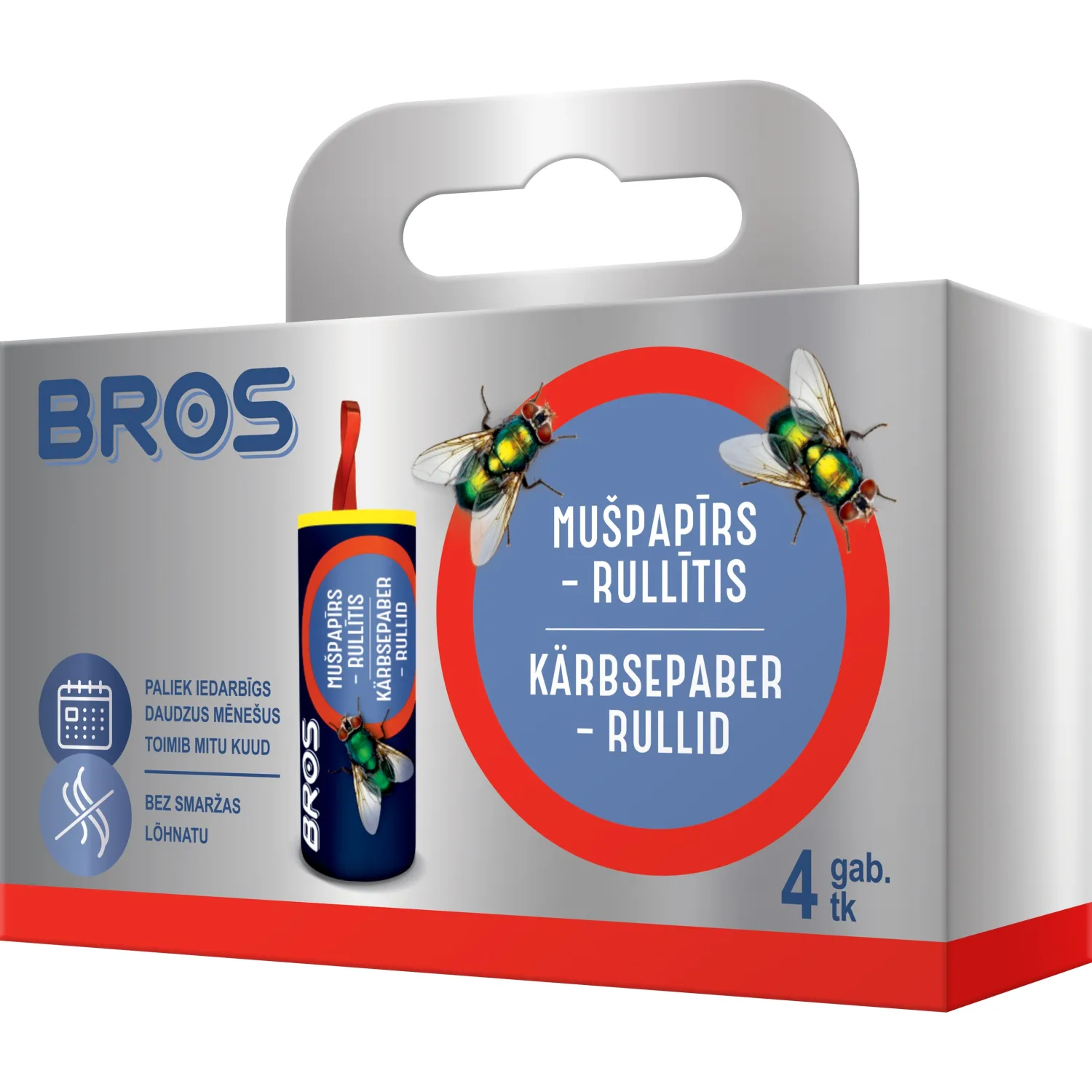 Mušpapīrs Rullīšos Bros 4gab