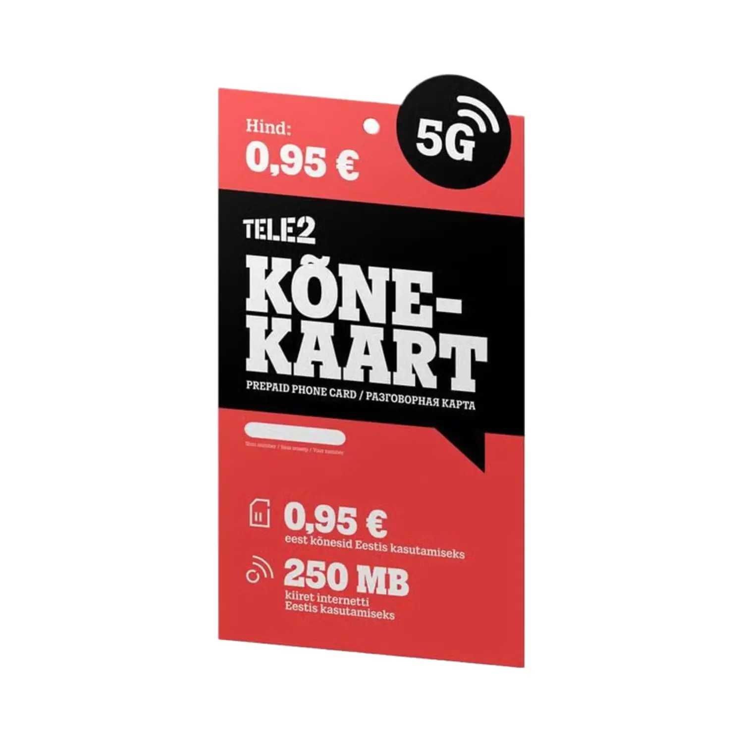 Tele2 kõnekaart 0,95€