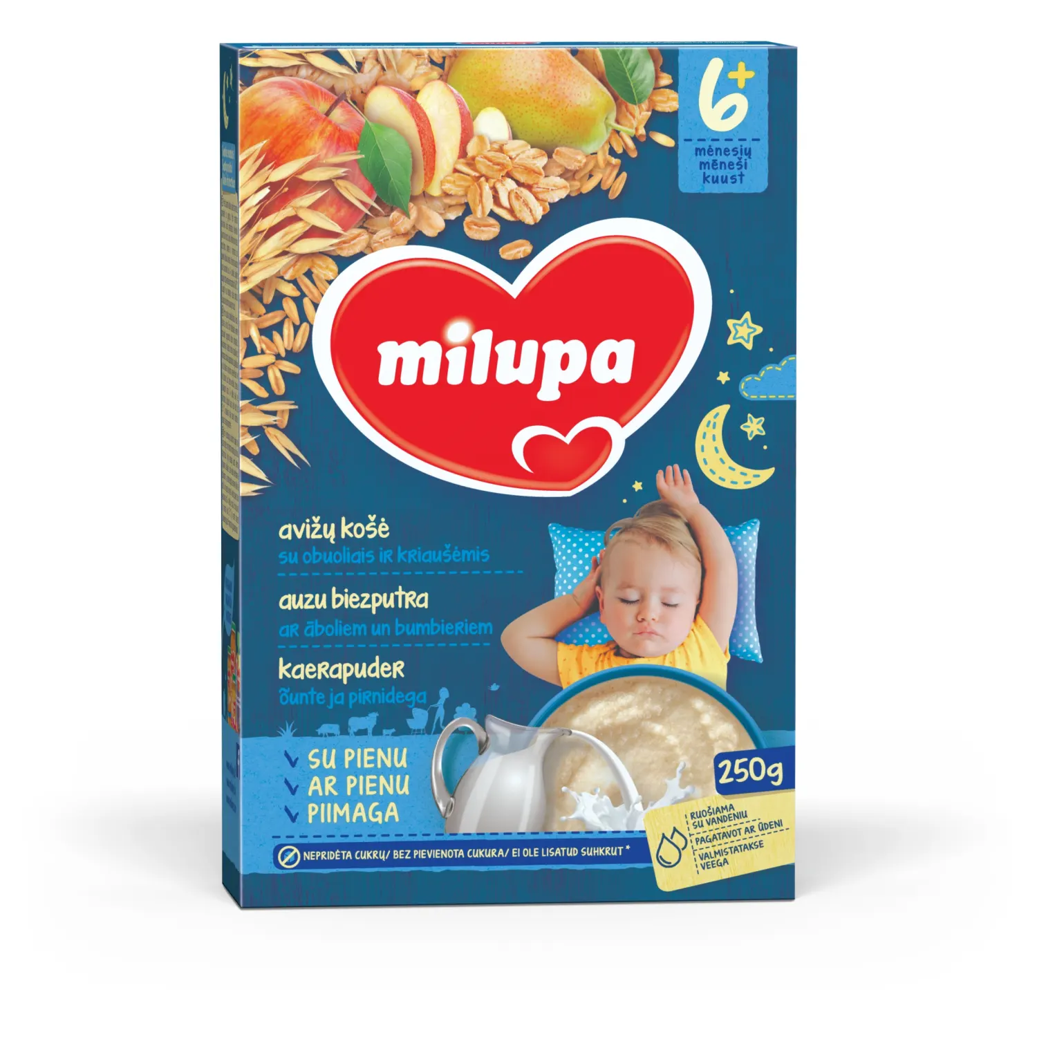 Kaerapuder õunte ja pirni.Milupa 6k 250g