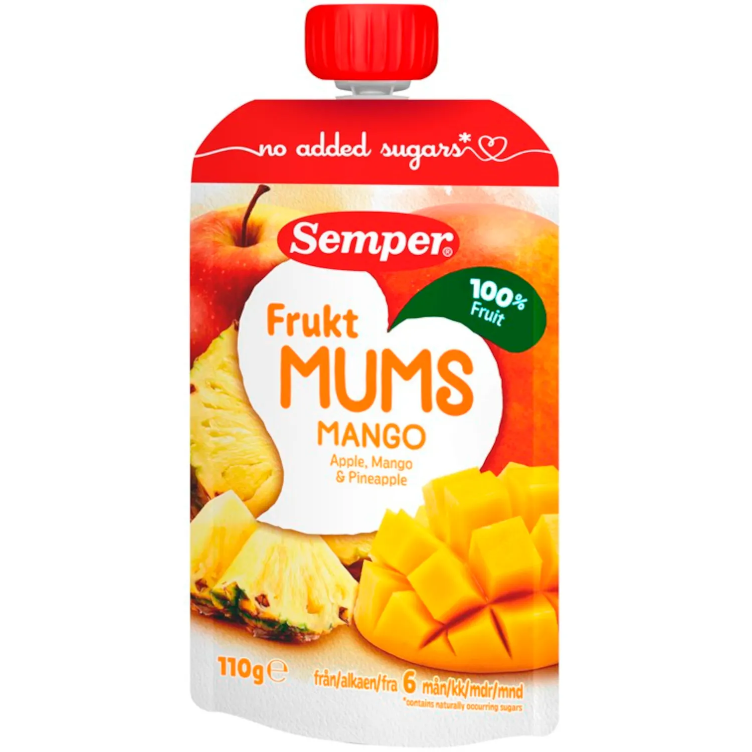 Fruktmums mangopüree SEMPER 6+, 110g