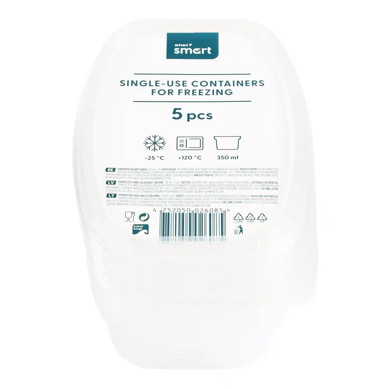 Vienk.indai maist.šald.350 ml,5vnt RIMI SMART