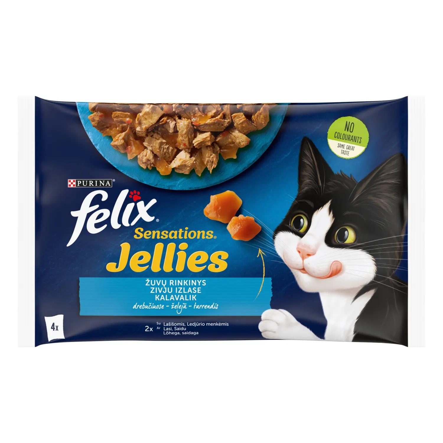 Kaķu konservi Felix Sens. zivju izlase 4x85g