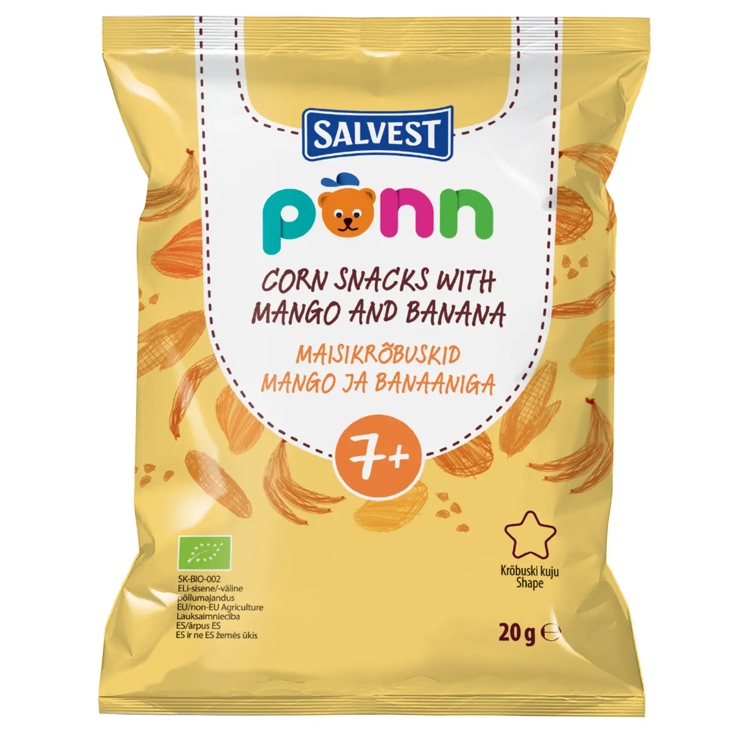 Ekol. užkandis su mang. ir banan. PONN, 20 g