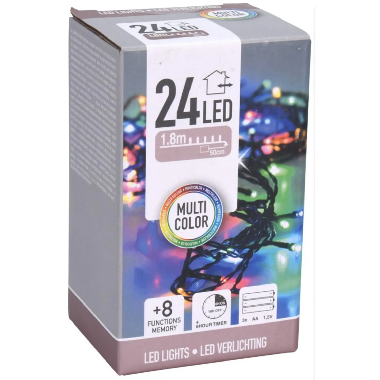 Lampiņu virtene 24LED daudzkrāsaina CH26