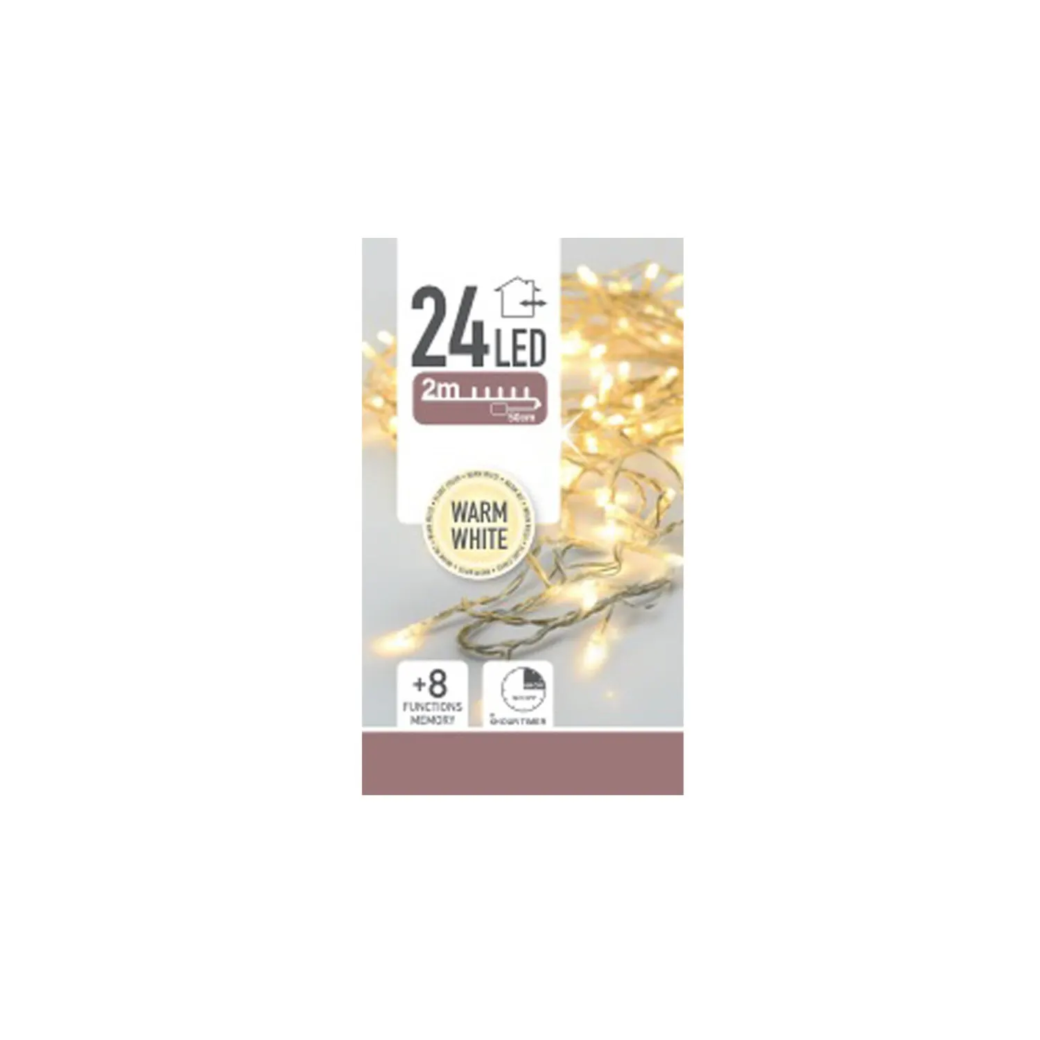 Led girlianda, 24, šiltos baltos sp., CH26