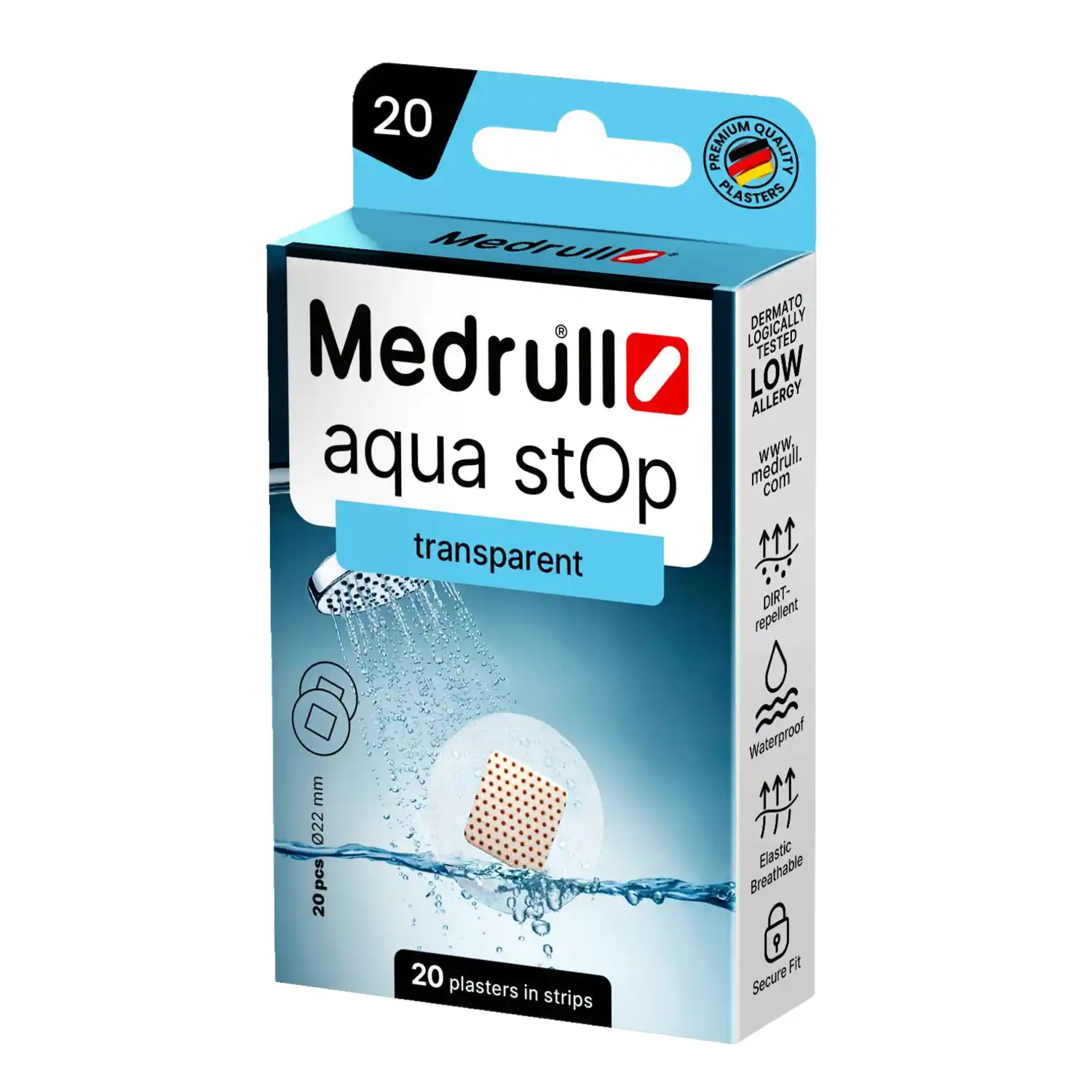 Plāksteri Medrull Aqua Stop 22mm 20gab.
