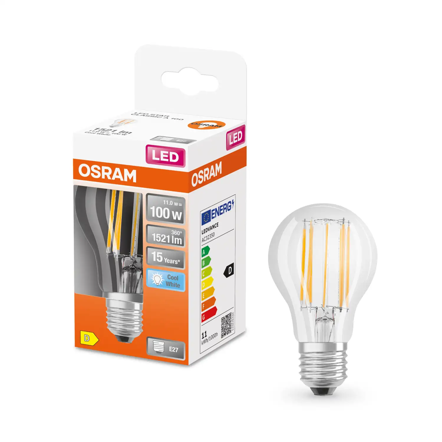 LED spuldze Osram cla100 11w 840k e27