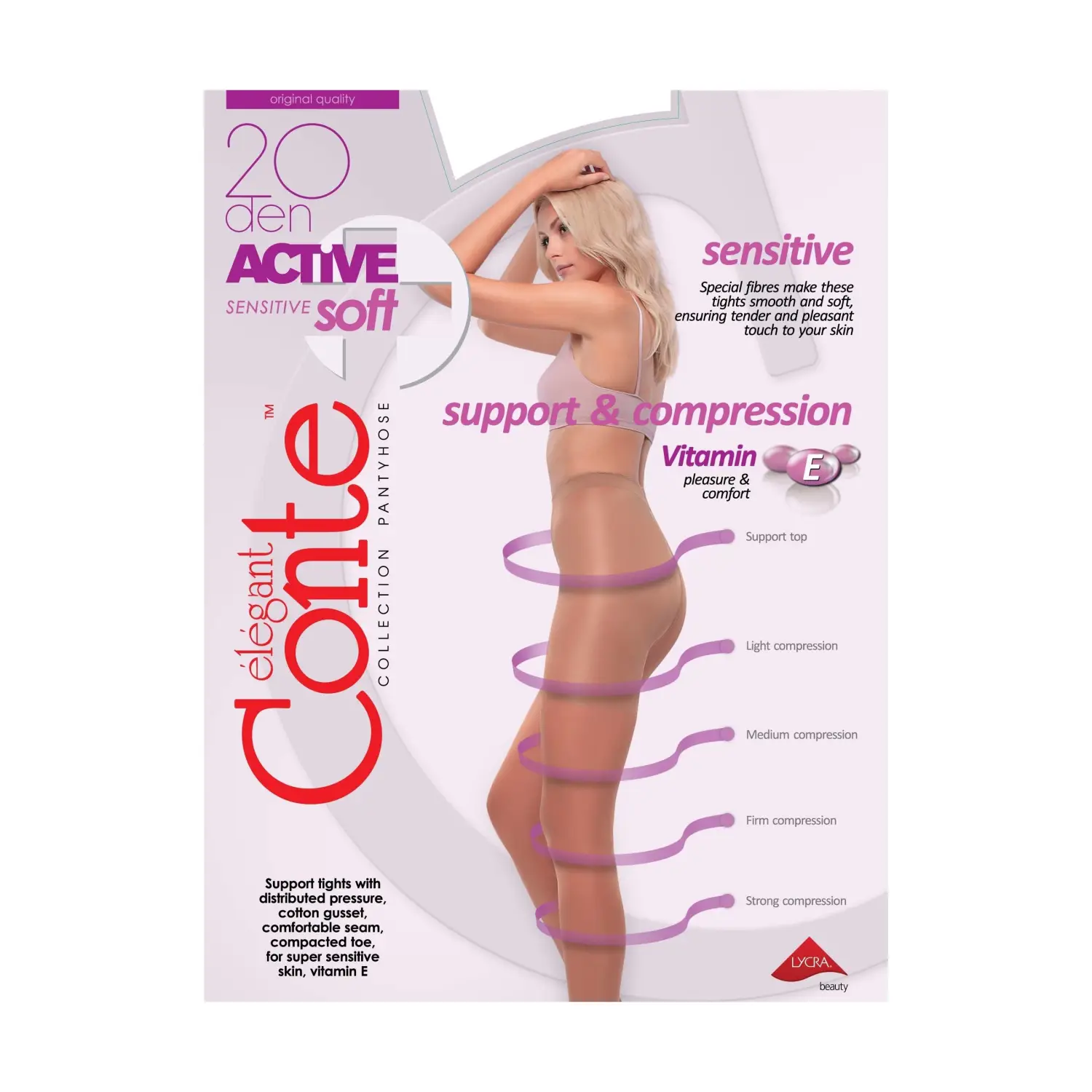 Zeķubikses Conte Active Soft20 Nat 2 20d