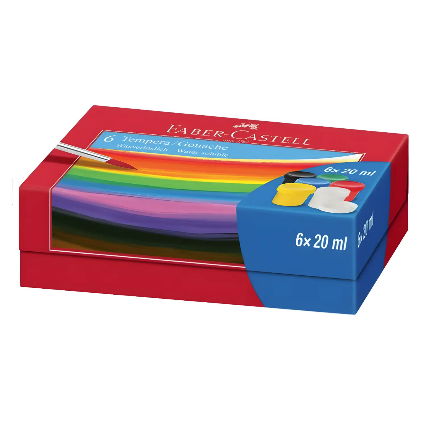 Guašo dažai FABER-CASTELL, 20 ml, 6 vnt.