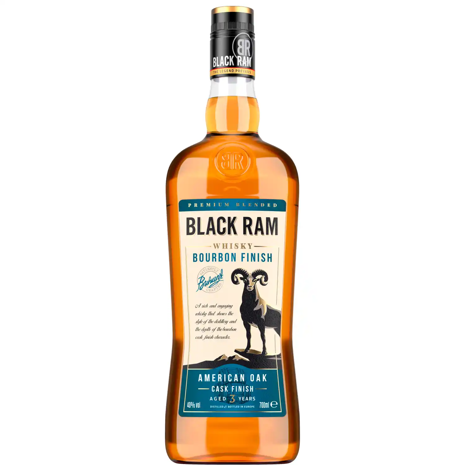 Viskijs Black Ram Bourbon Cask Fin. 40% 0,7l