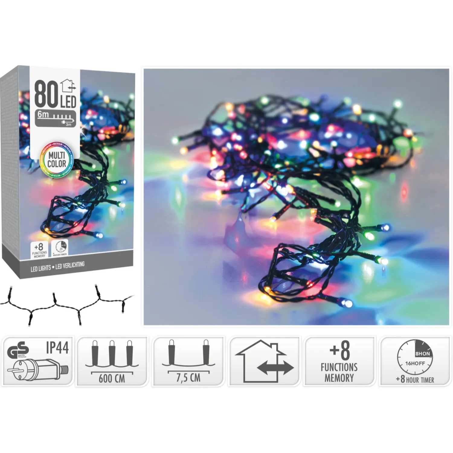 Tuled 80 LED mitmevärviline CH26