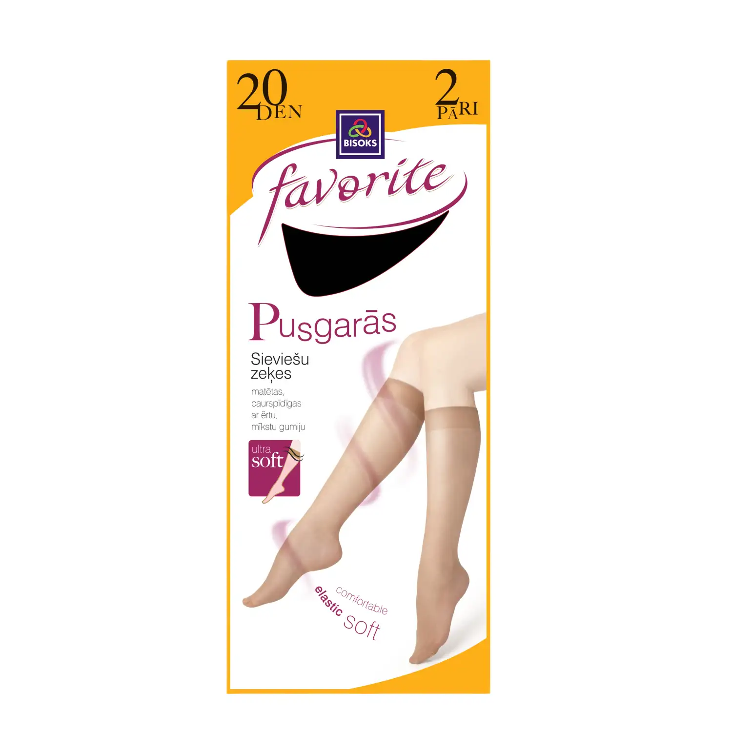 Siev pusg zeķes 20 d 2 pāri 25278 black