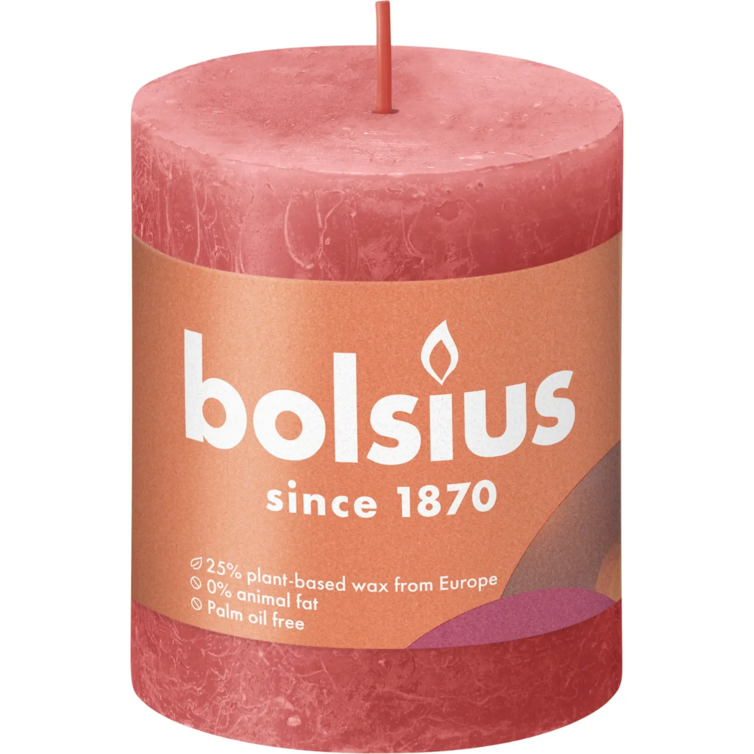 Sammasküünal Bolsius Rustic roosa, 8x7cm