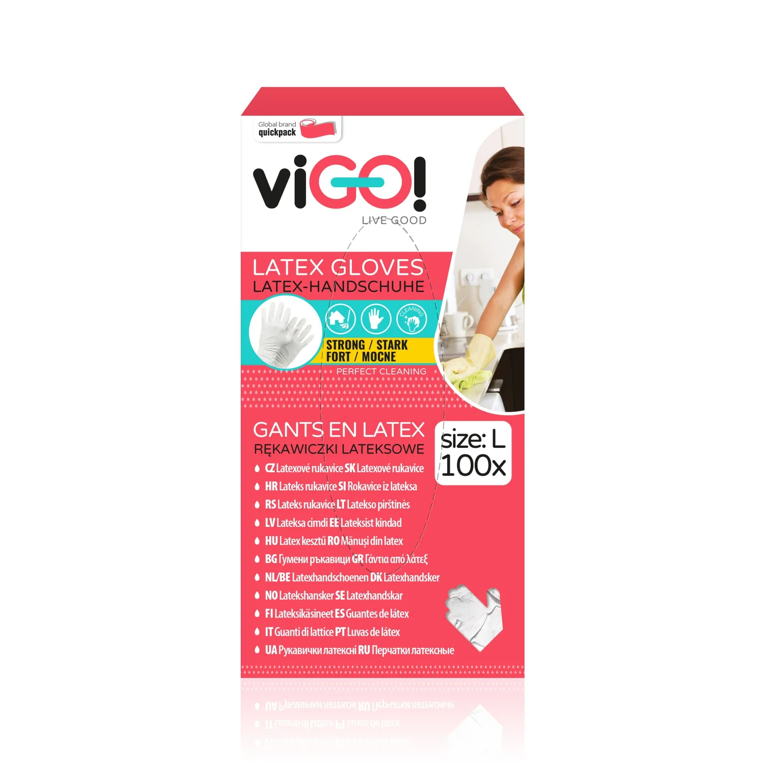 Latekso pirštinės VIGO, L, 100 vnt