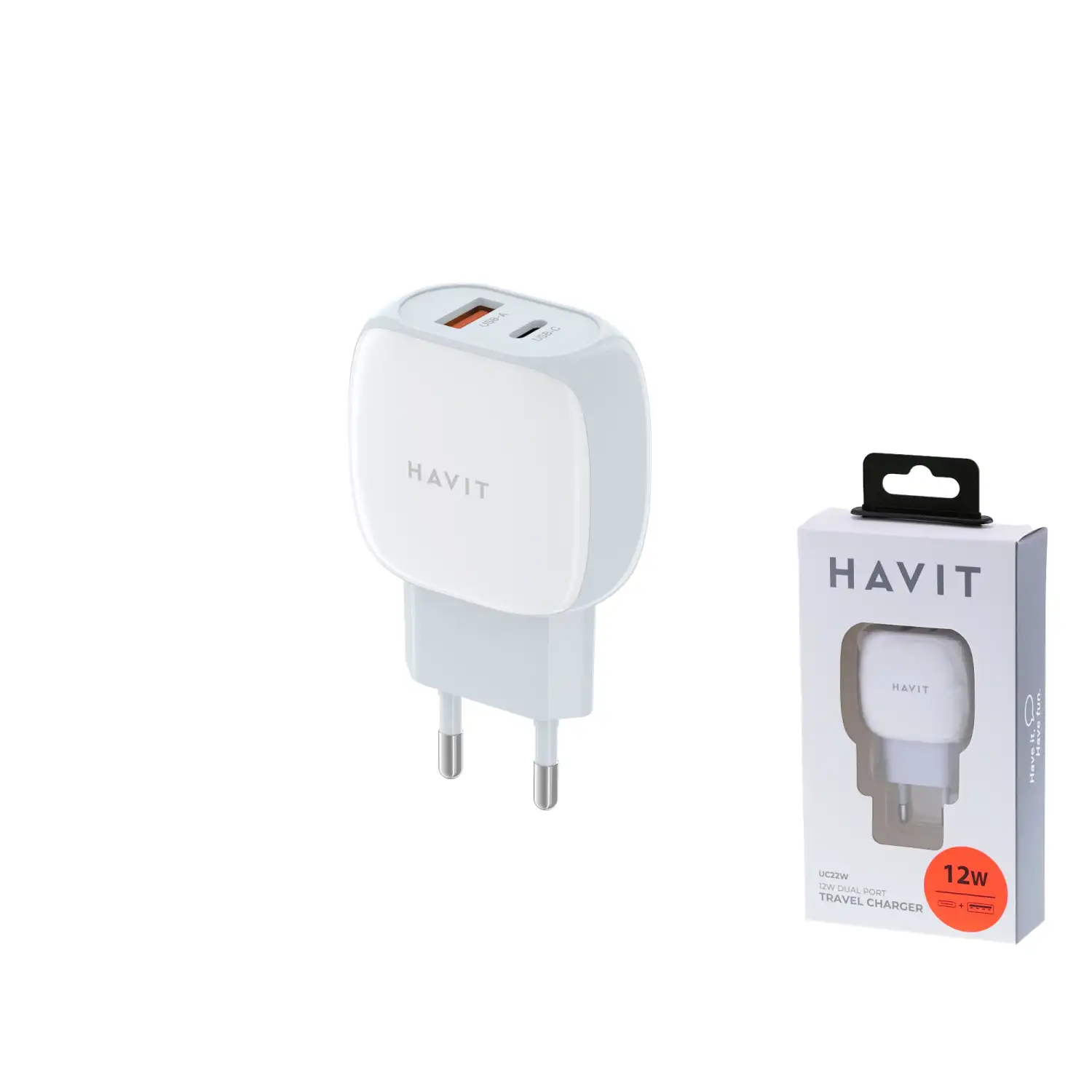 Vooluadapter usb/type c,12w Havit dot 22