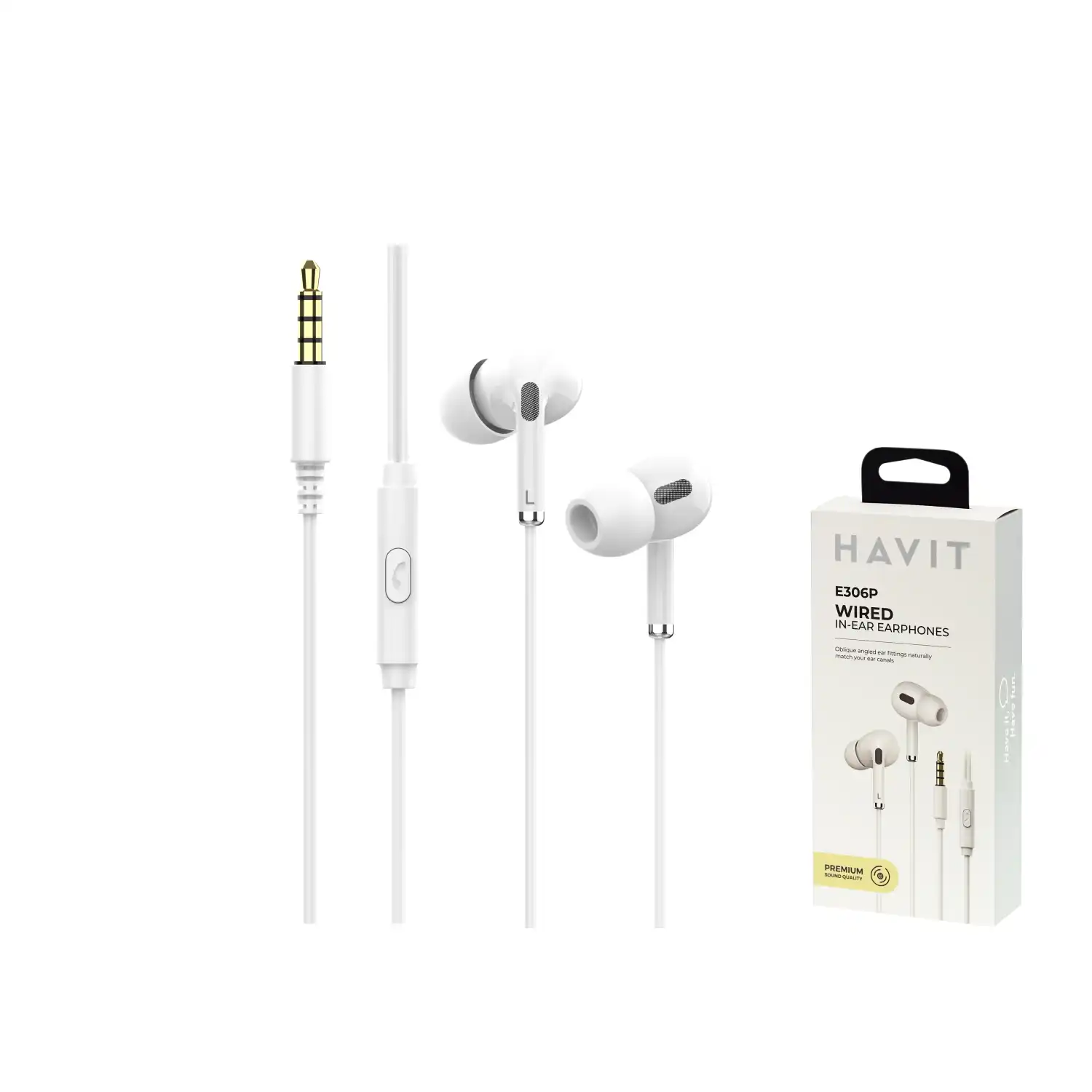 Ausinės HAVIT DOT 306, 3,5 mm, mikr., 1,2 m