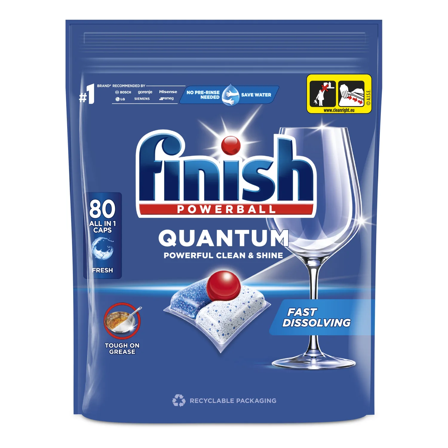 Nõude.kapslid Finish Quantum All in 1 80tk