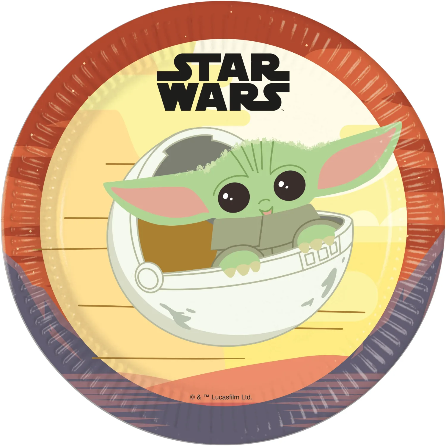 FSC papīra šķīvji "Baby Yoda" 23cm 8gab