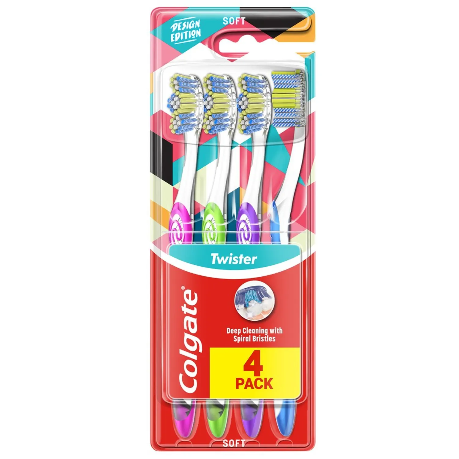 Zobu birste Colgate Twister Design, 4gab.