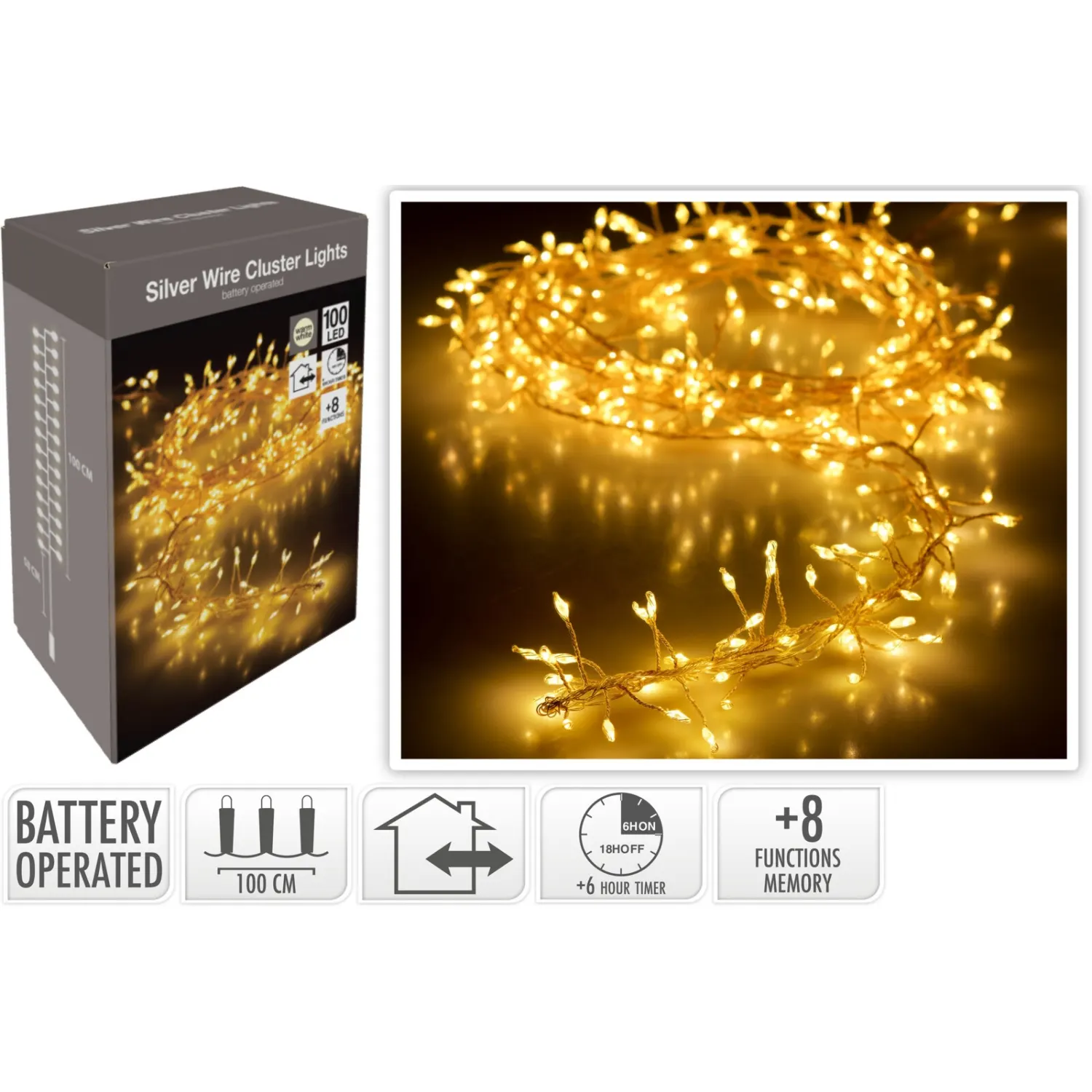 Čemur. lamp. Virt. 100LED s. balta CH26