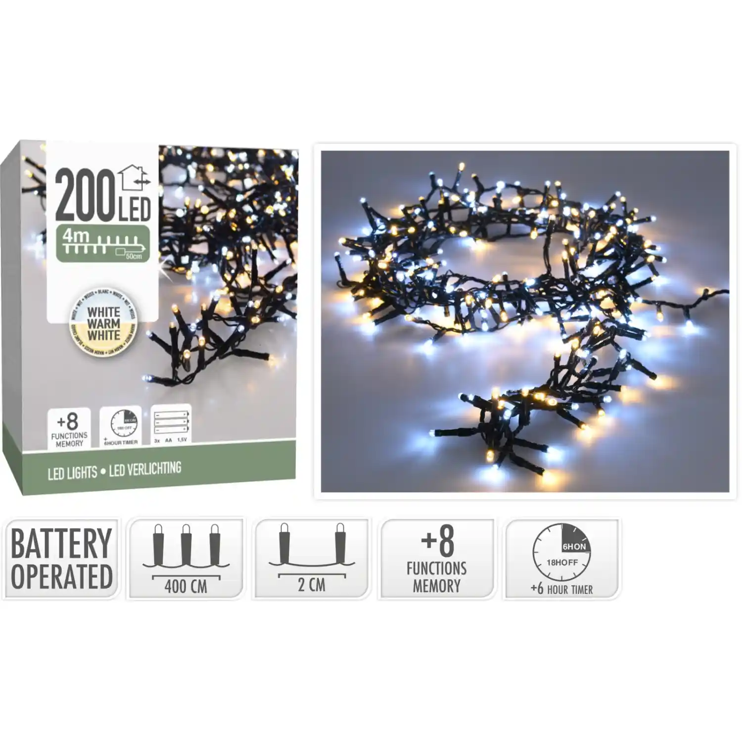 Gaism. virt. 200LED balta/s. balta CH26