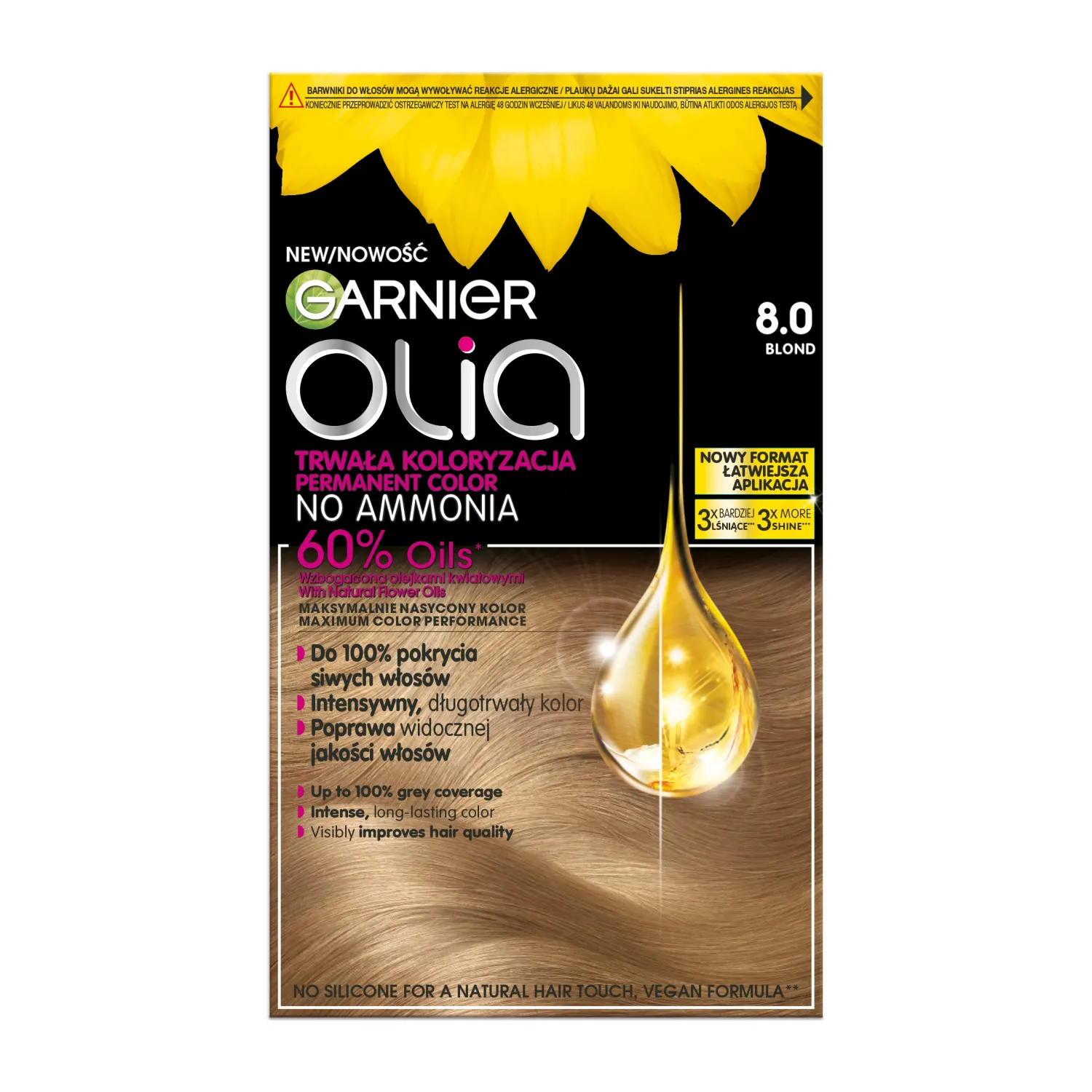 Matu krāsa Garnier Olia 8.0 blonda 1gab.