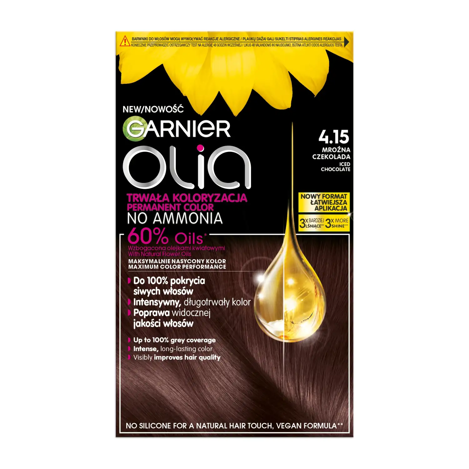 Matu krāsa Garnier Olia 4.15 ledus šokol. 1gb