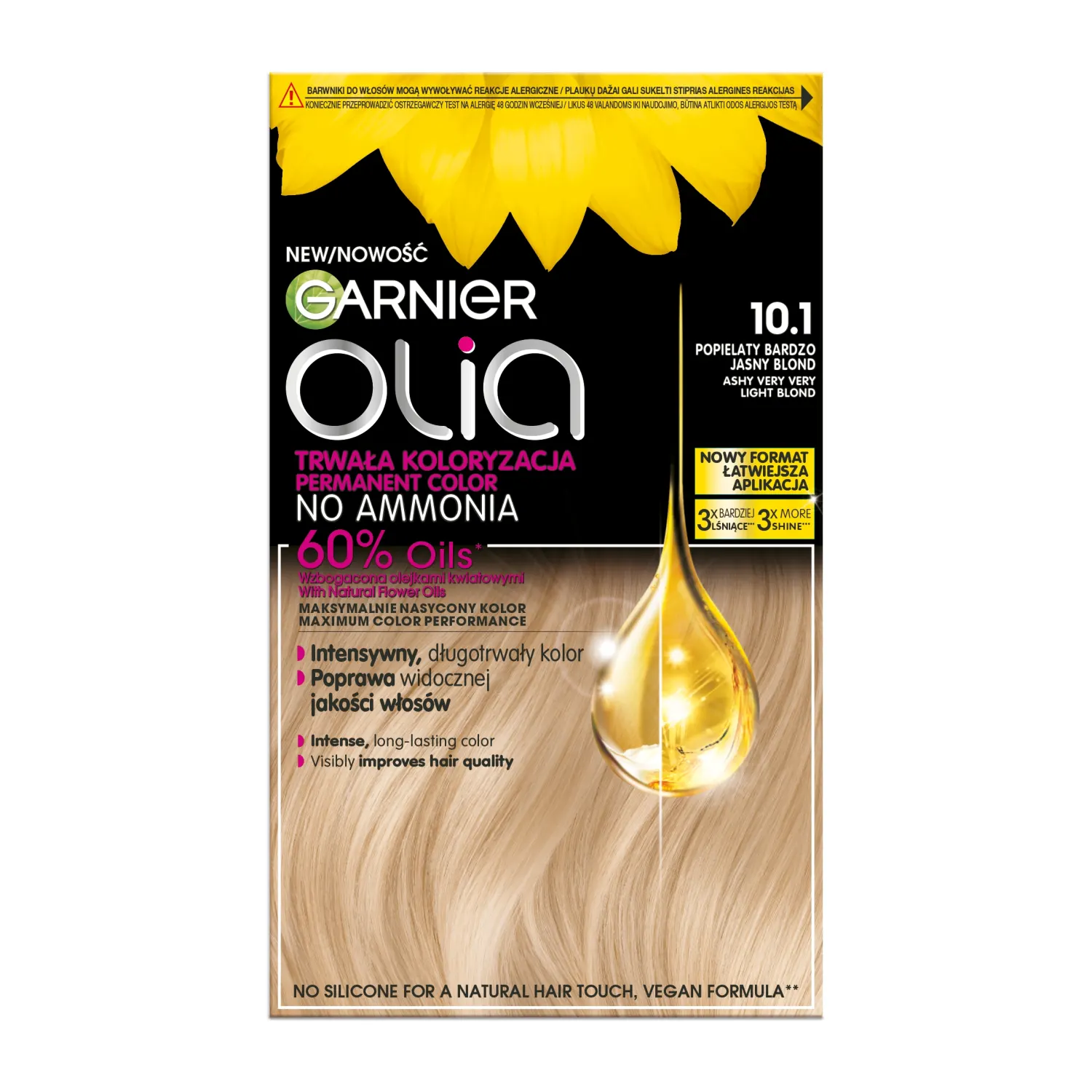 Matu kr.Garnier Olia 10.1 ļ. pelnu gaiša 1gab