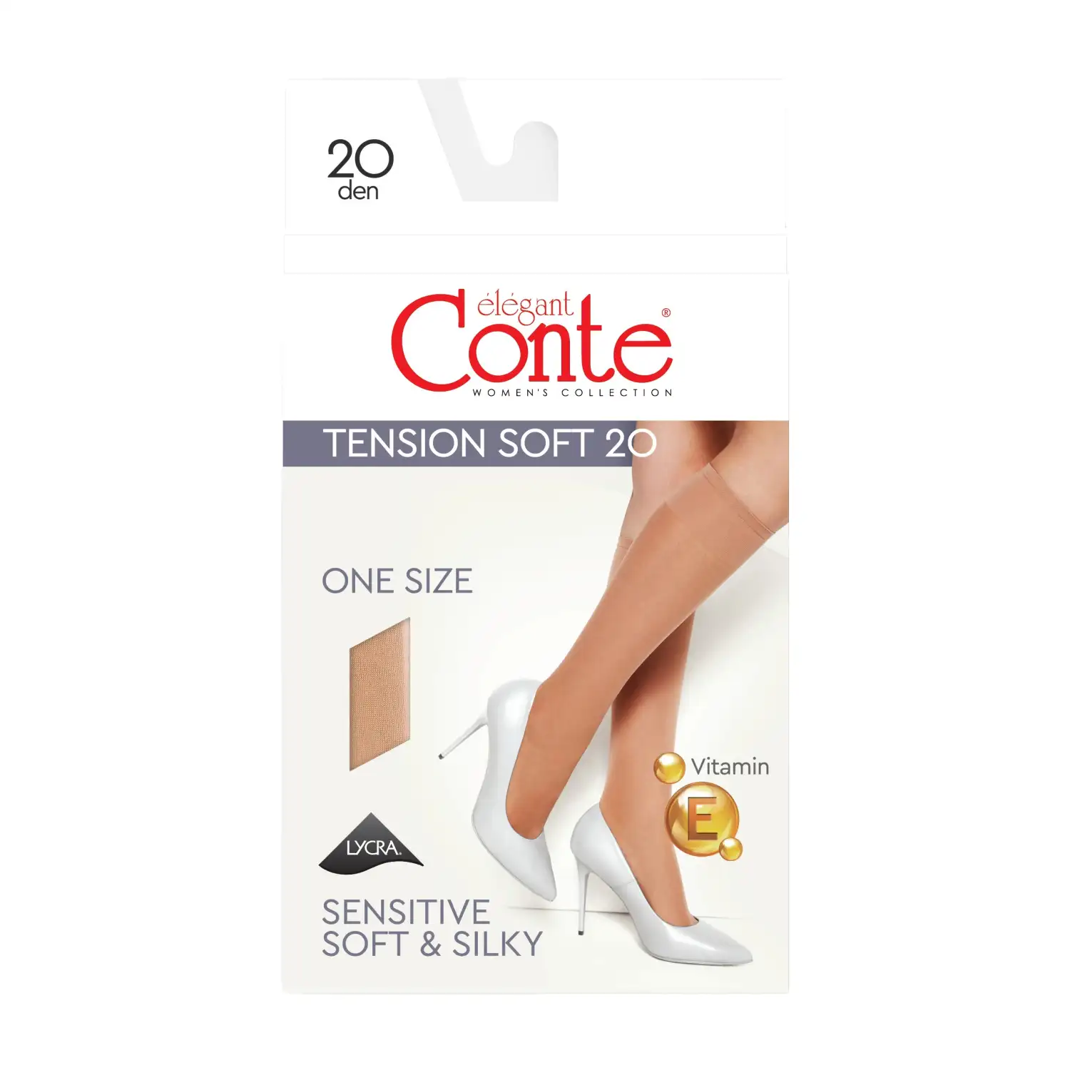 Pusg zeķes Conte Tension soft20 Nat uni
