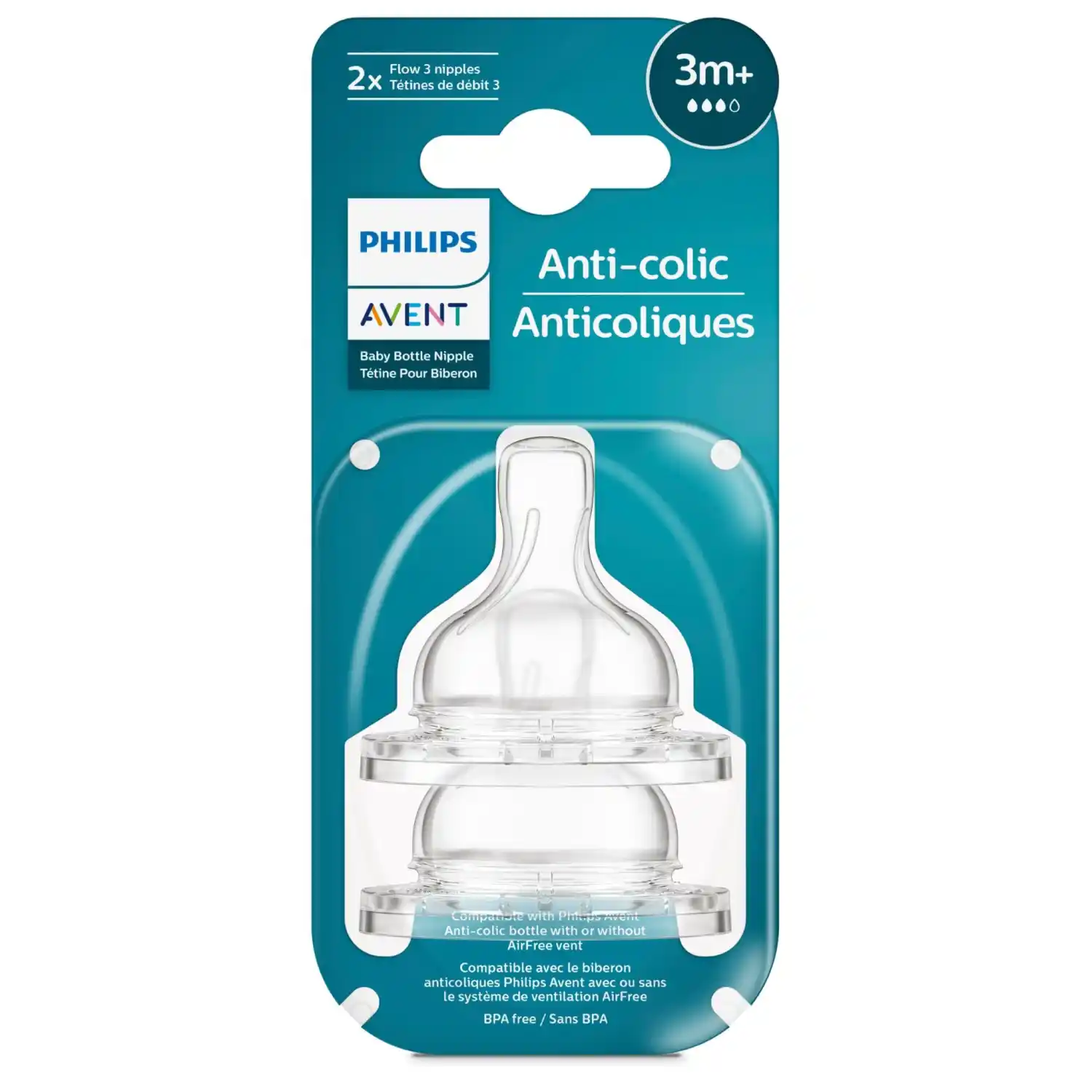 Žindukai PHILIPS ANTI-COLIC, 3+ m., 2 vnt.