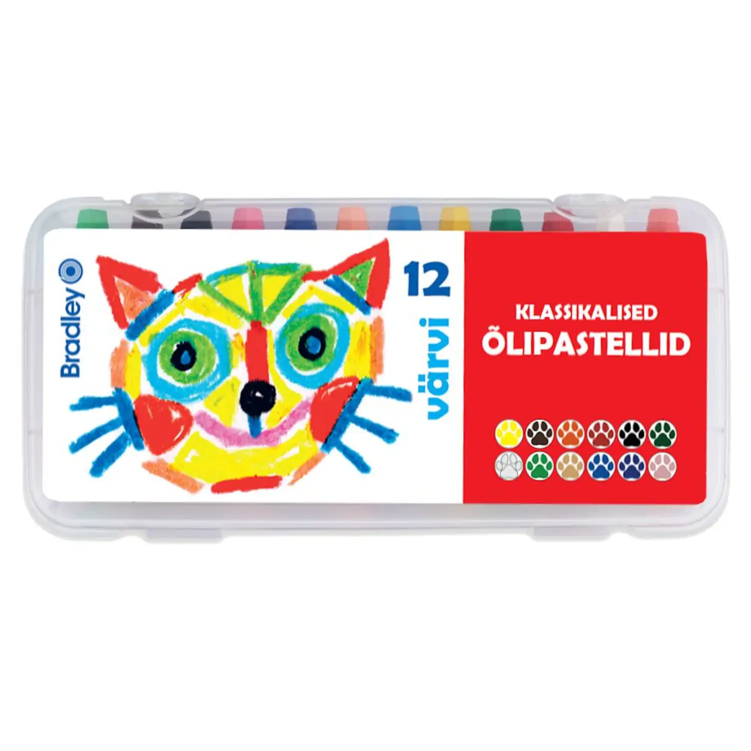 Õlipast. Bradley 12värvi plastkar. klas.