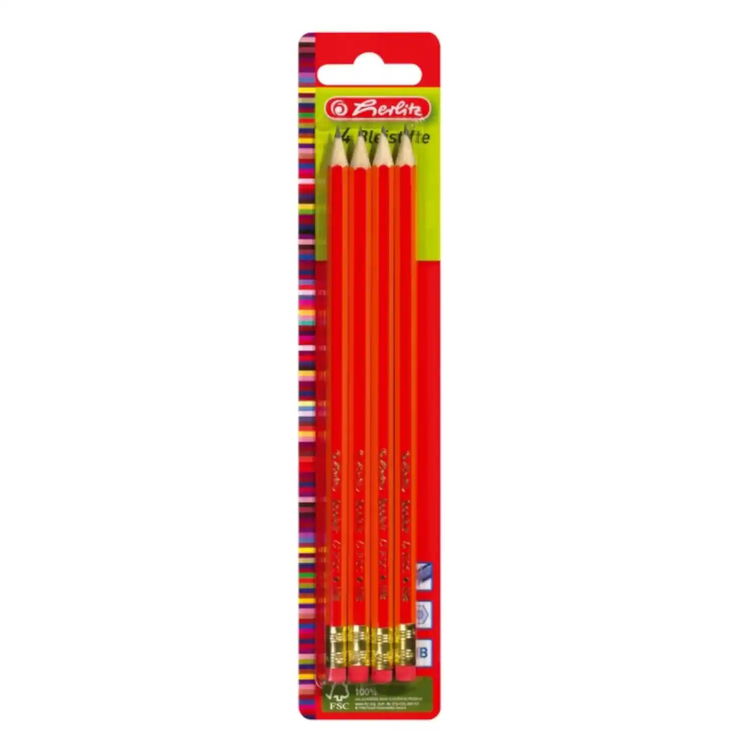 Grafīta zīmuļi Herlitz HB 4gab BS26