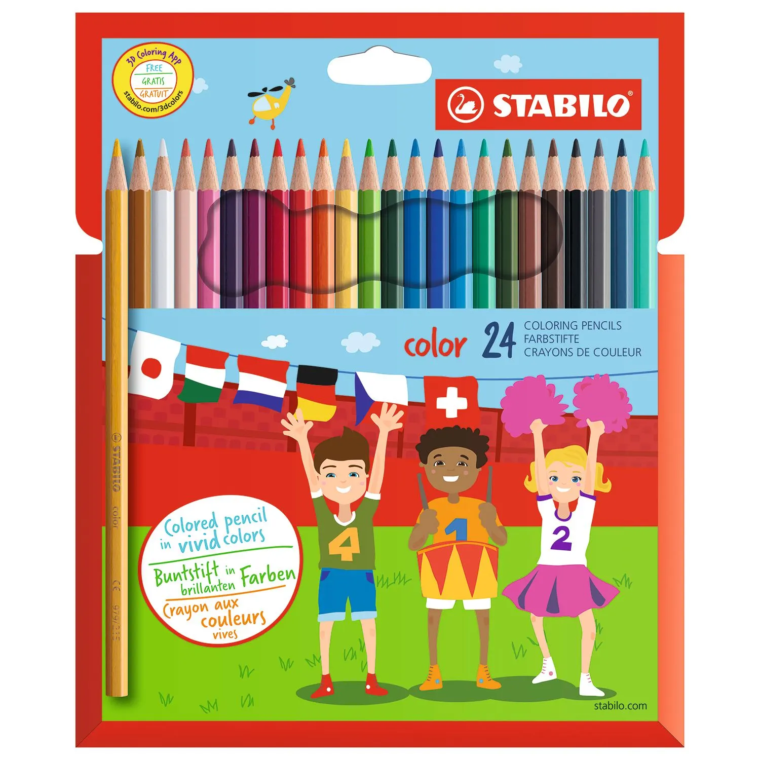 Värvilised pliiatsid Stabilo Color 24 värvi