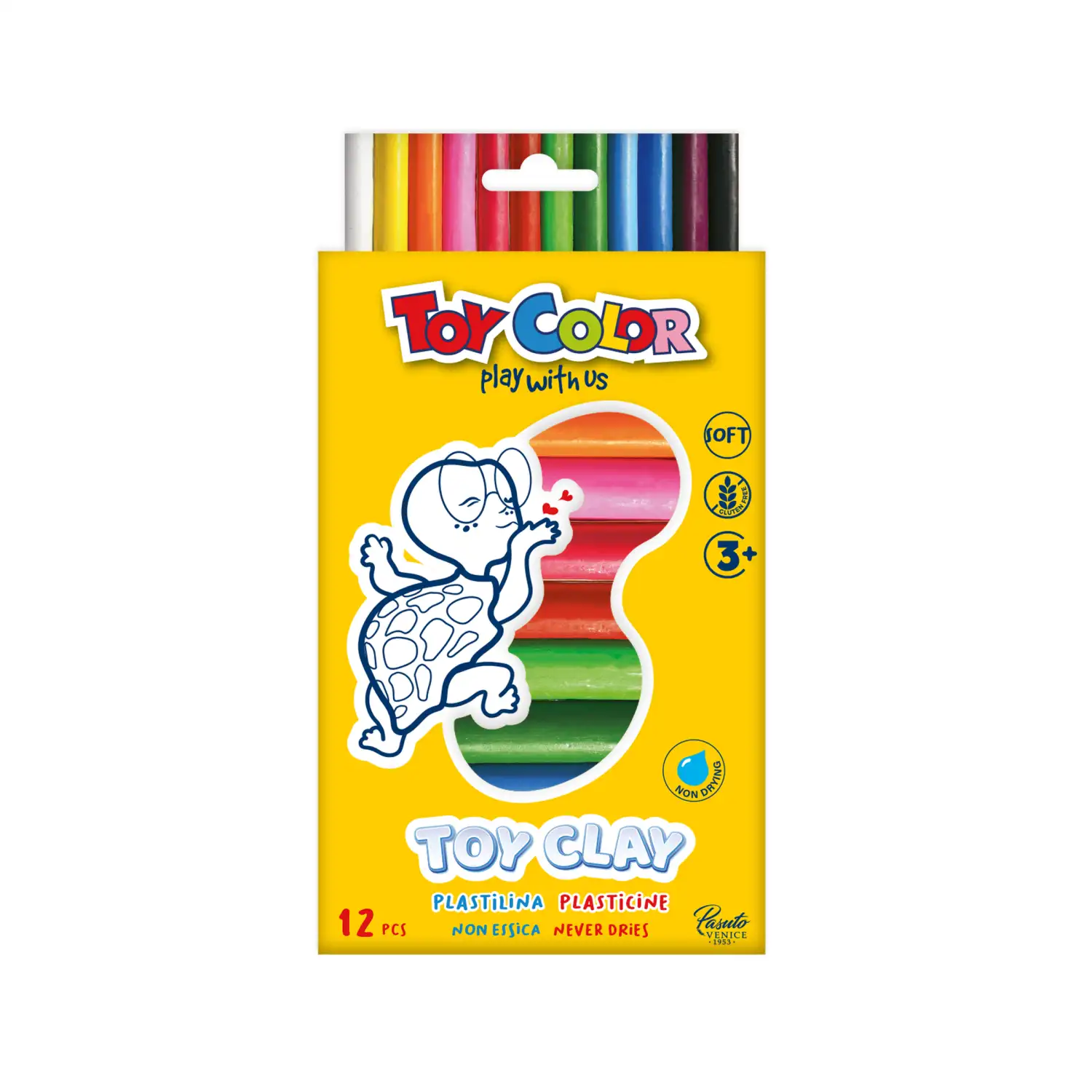 Plastilinas TOY COLOR, 12 spalvos