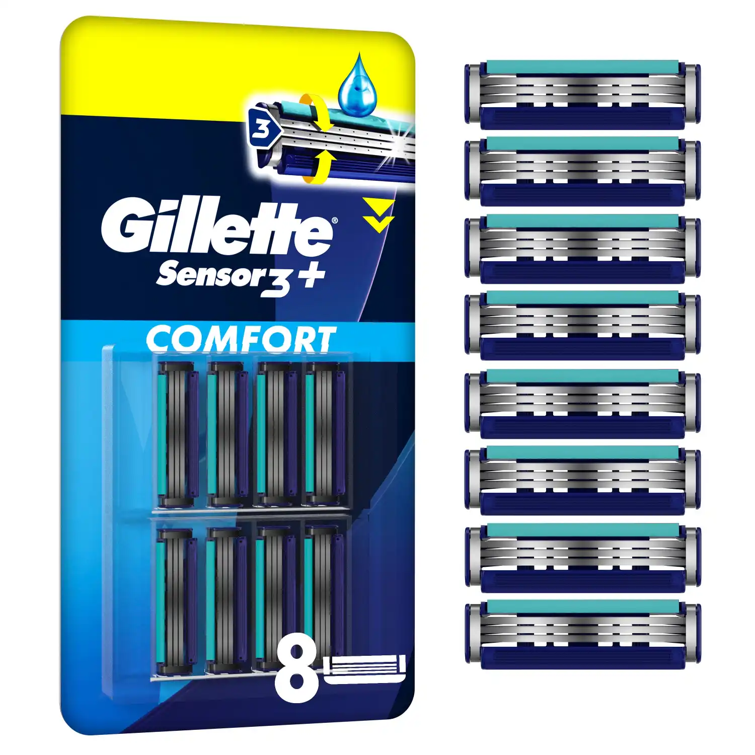 H.nug. padrunid Gillette Sensor 3+ Comf. 8tk