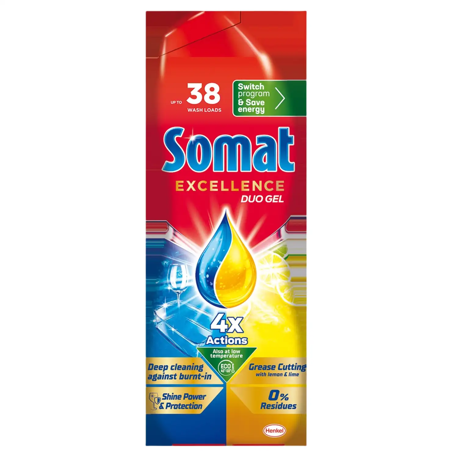 Indapl. gelis SOMAT LEMON, 38 sk., 684 ml