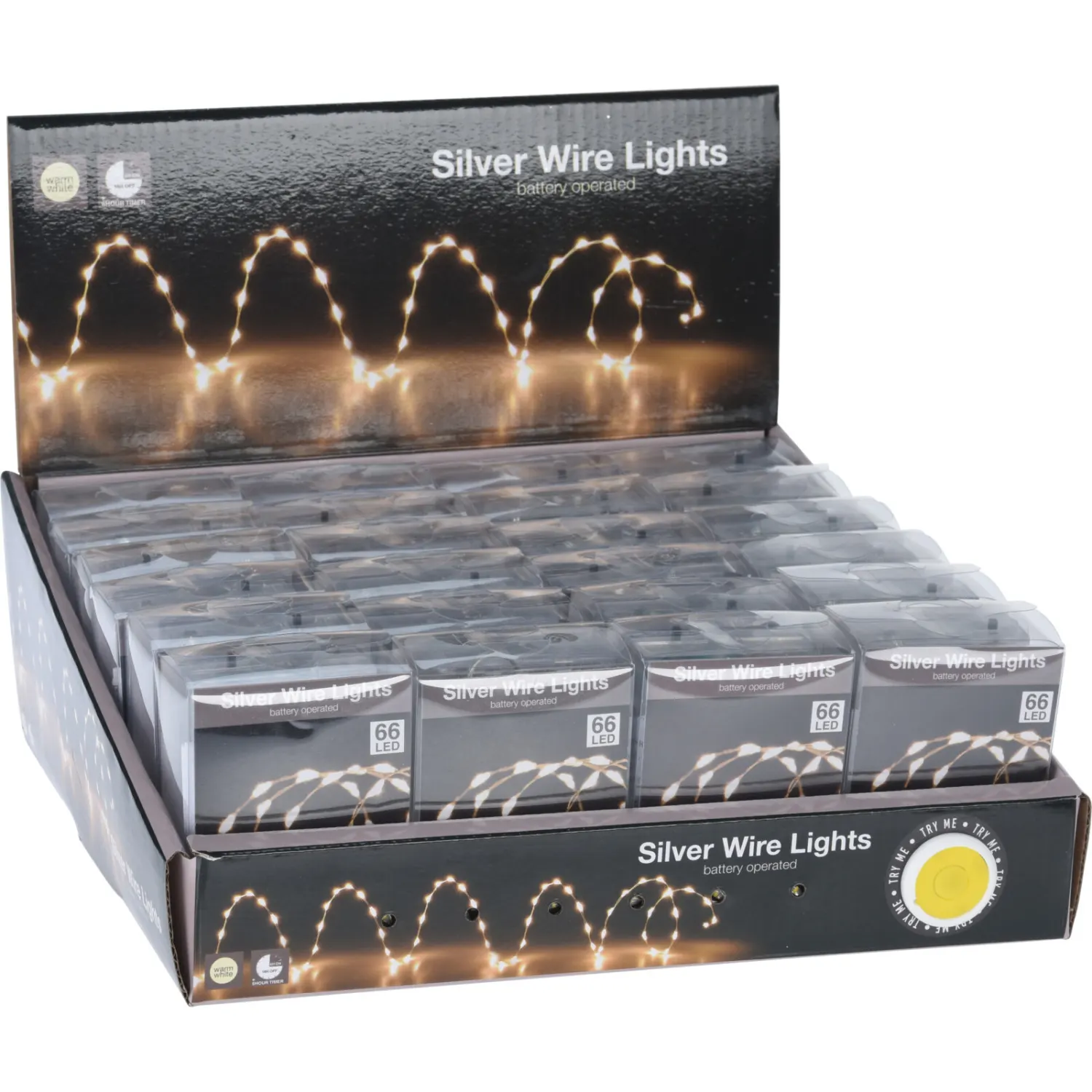Valguskett traadil 66 LED soe valge CH26