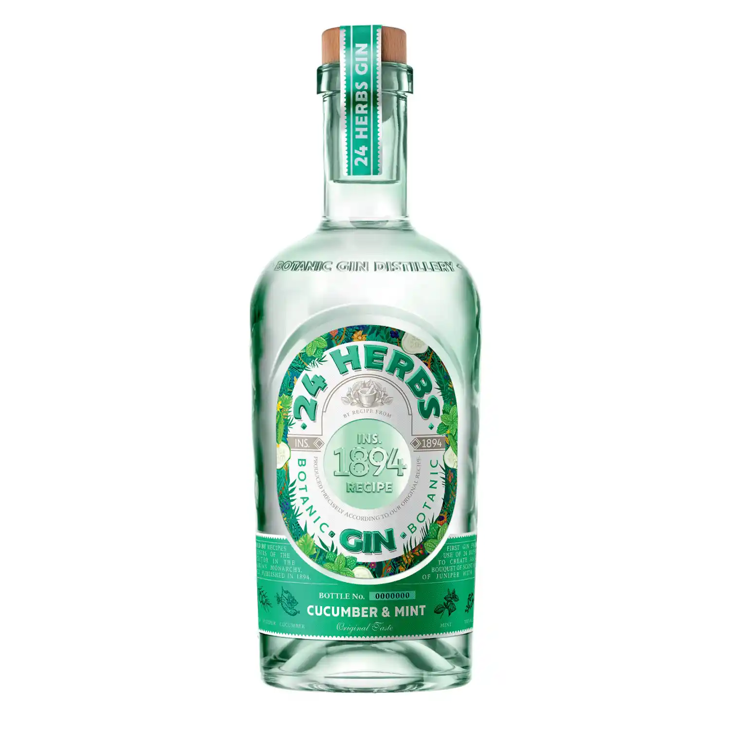 Džinas 24 HERBS CUCUMBER&MINT, 40 %, 0,7 l