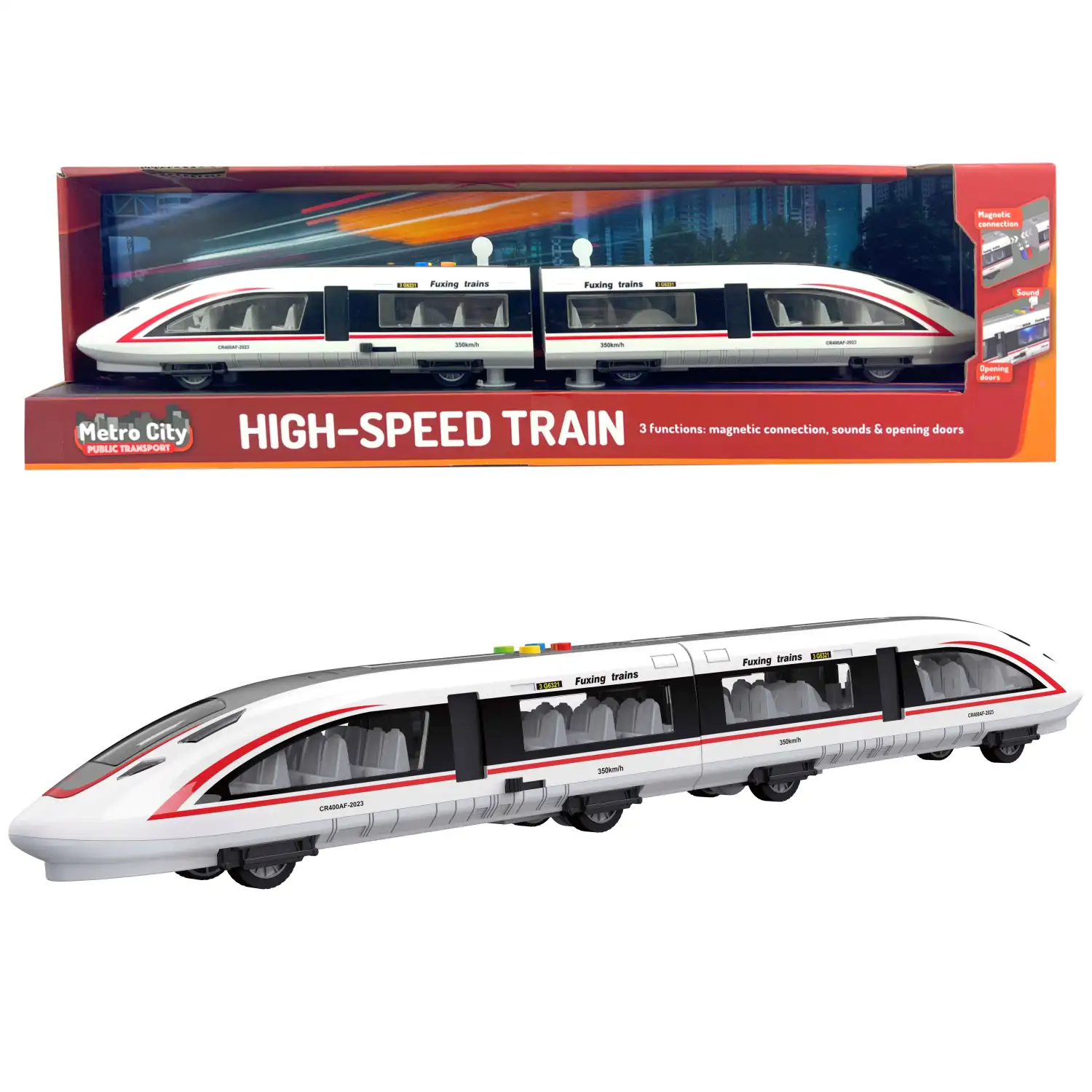 Traukinys METRO CITY 1:16 su garsais ir švies