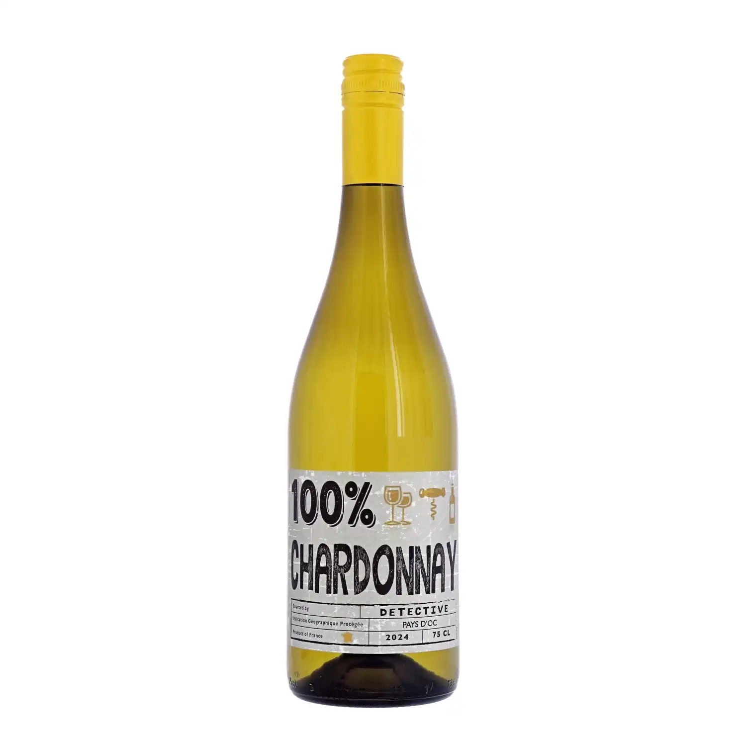 Baltvīns Detective Chardonnay sauss 13% 0,75l