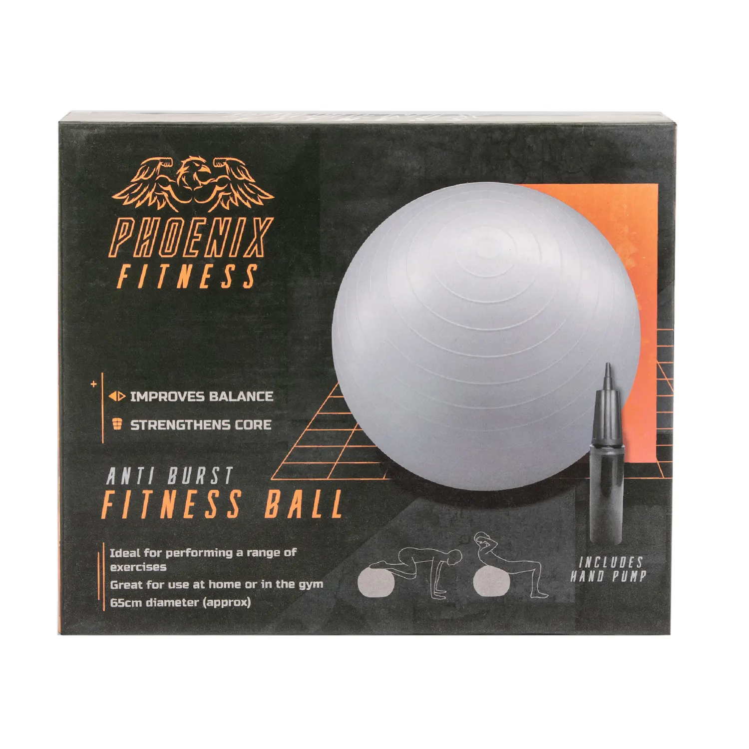 Fitnesspall ja pump Phoenix Fitness 65cm
