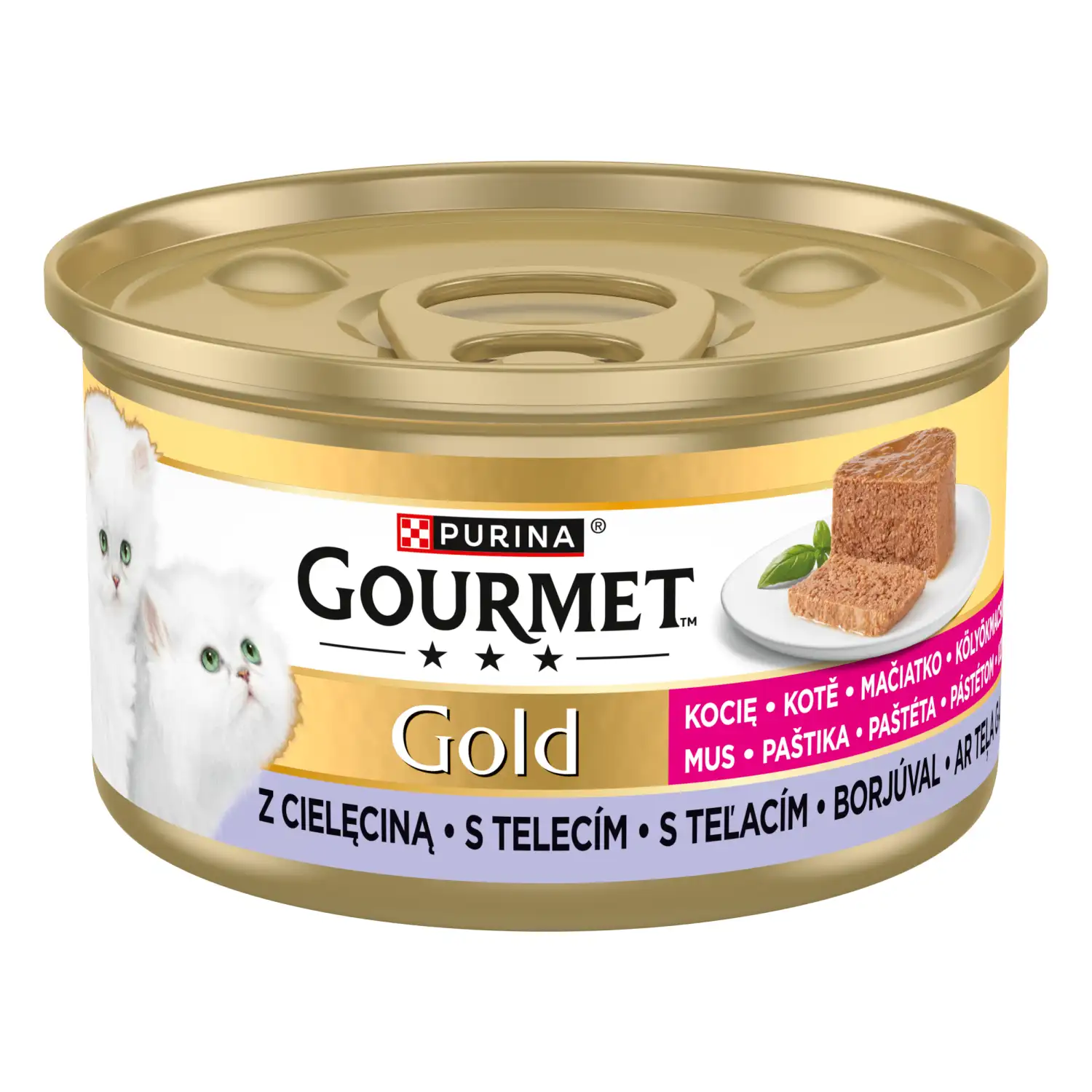 Kons.kaķ.Gourmet Gold Mous.past.ar teļa g.85g