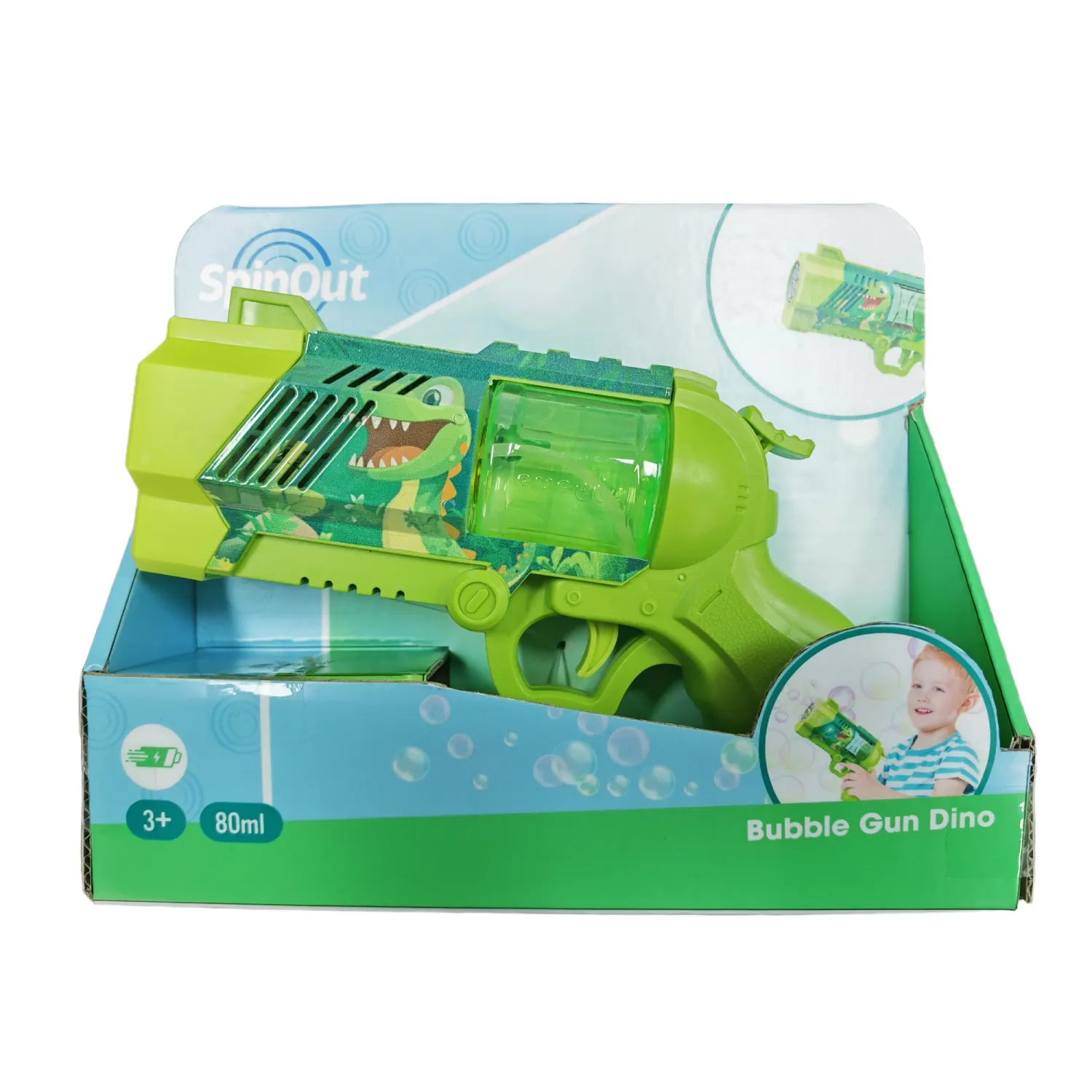 Ziepju burbuļu pistole Spinout dino SB26