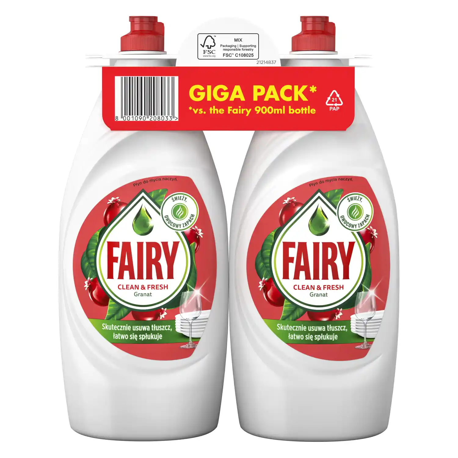 Trauku mazg. līdz. Fairy Pomergranate 2x900ml